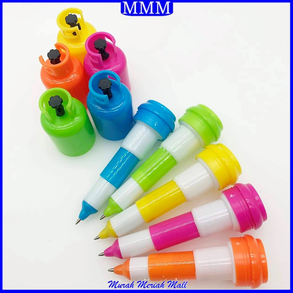 MMM Pena Lucu  Motif Tabung Gas Bullet Tip 0.5mm Pulpen Capsul Bentuk Tabung Gas Alat Tulis Sekolah Kantor Gas Cylinder Bolpoint Perlengkapan Menulis Anak Pen Motif Unik Untuk Souvenir Pernikahan Cendera Mata Murah