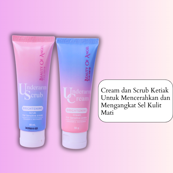 Underarm Cream Scrub Beauty Of Angel Perawatan Pencerah Ketiak Area Lipatan dan Mengangkat Sel Kulit Mati