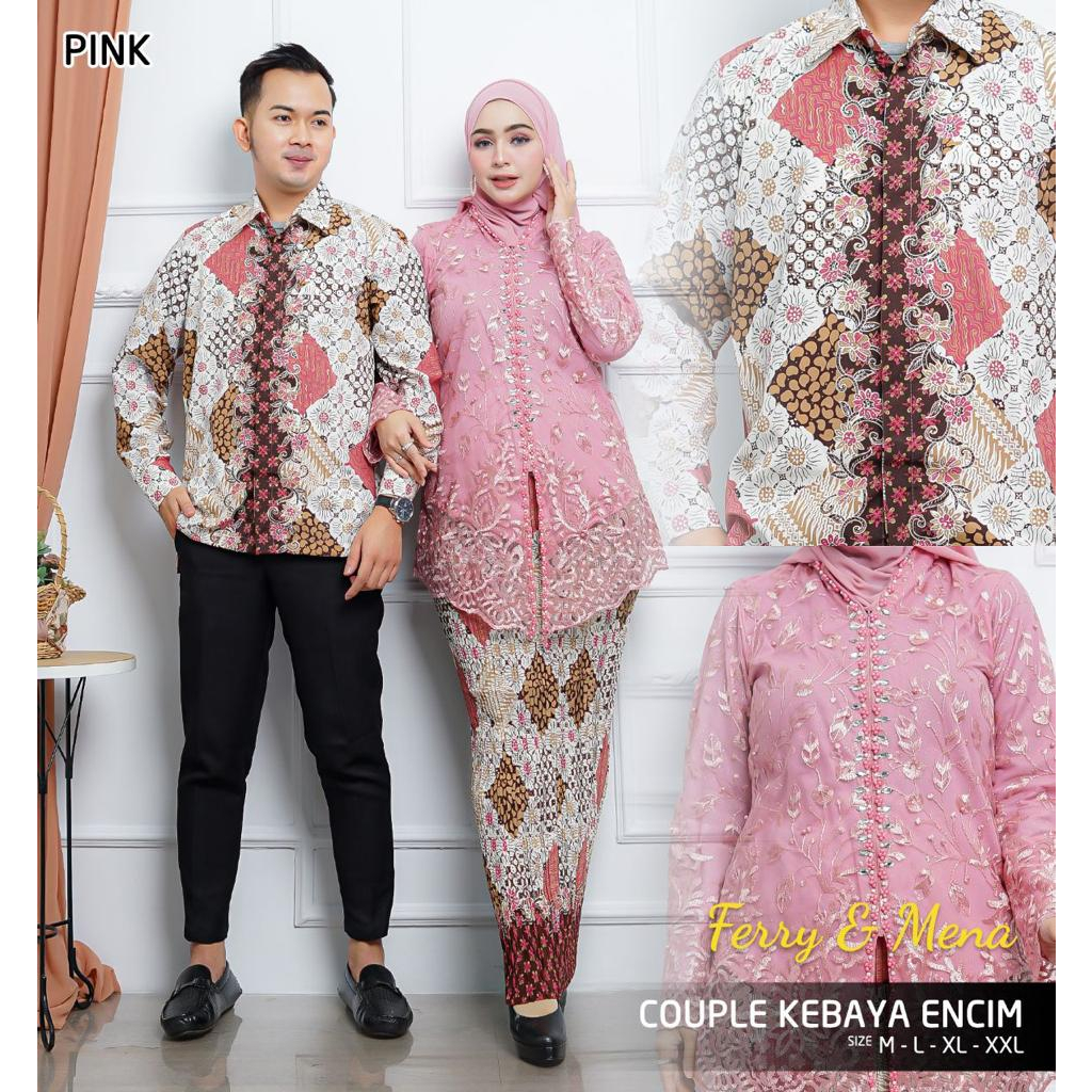 Couple Kebaya Encim Payet Modern / Kebaya Couple Lamaran / Couple Kebaya Tunangan / Kebaya Busui / Kebaya Payet Modern / Couple Kebaya dan Baju Batik