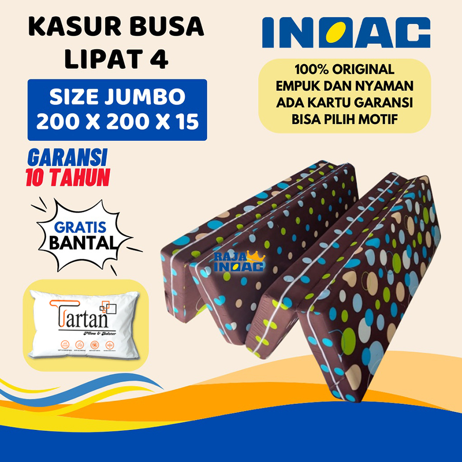 [200x200x15] Kasur Lipat Busa INOAC Original JUMBO Ukuran 200x200x15 cm Garansi 10 Tahun Empuk Awet Tahan Kempes