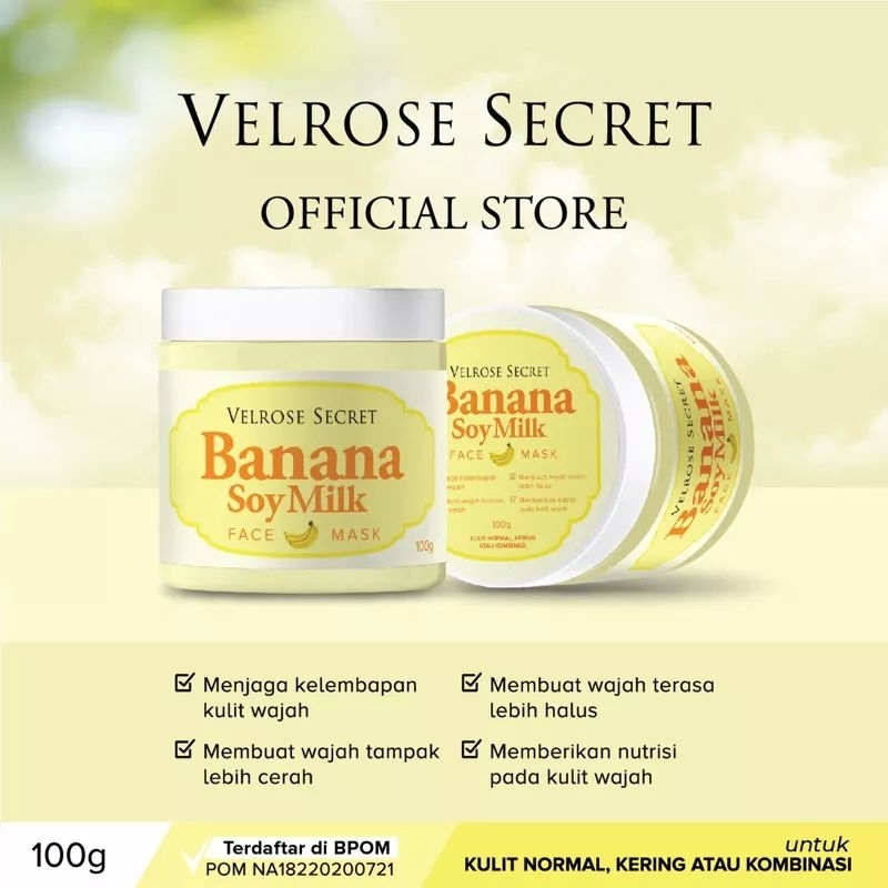 Velrose secret facemask banana lulur wajah nature organic