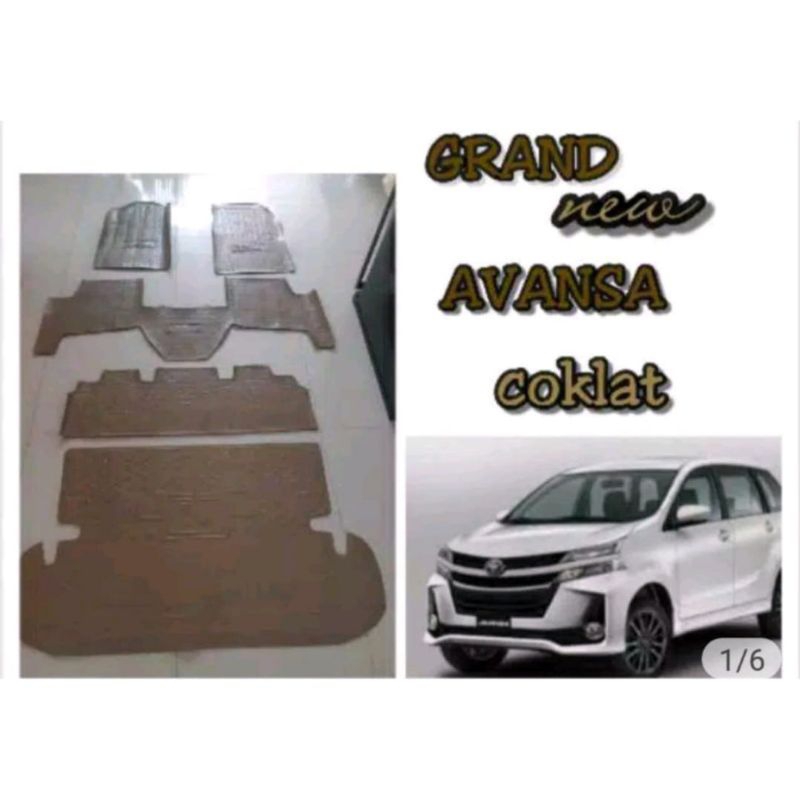 karpet karet alas lantai mobil toyota grand new avanza 2016 - 2018 mocca coklat