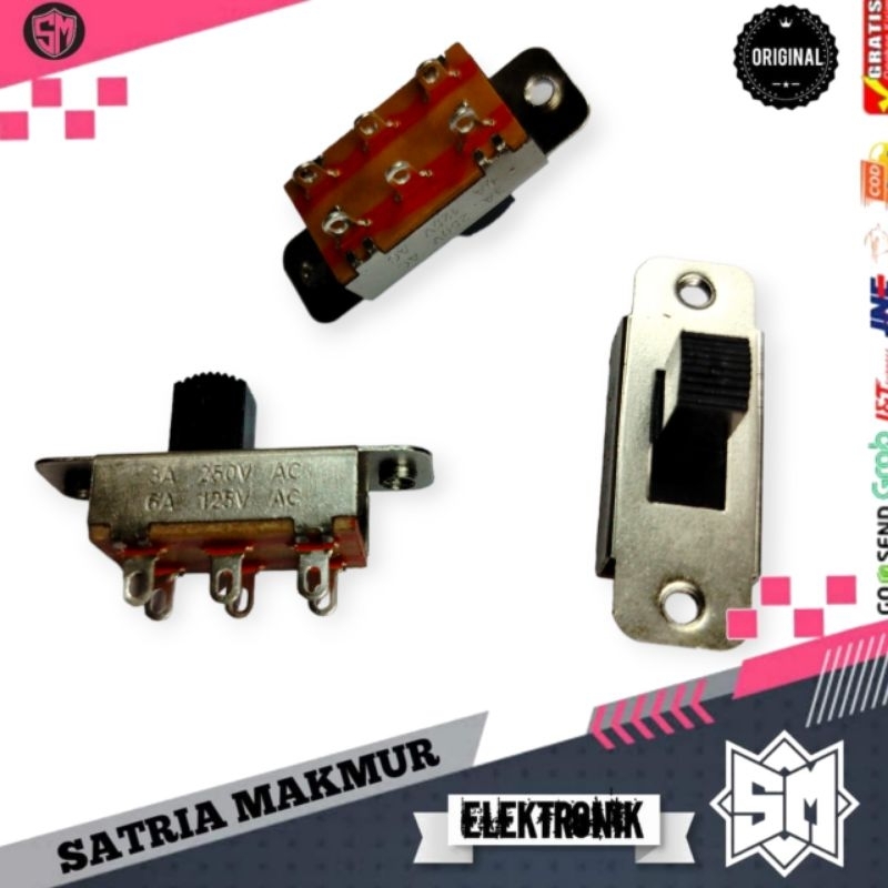 Saklar Switch Geser Mini 6 pin