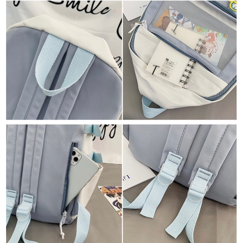 LITTLE DAISY | MONJI School Bag Korean Style / Tas Sekolah Premium Import / Tas Sekolah Besar Ransel Trendi Lucu Junior / Backpack Vira