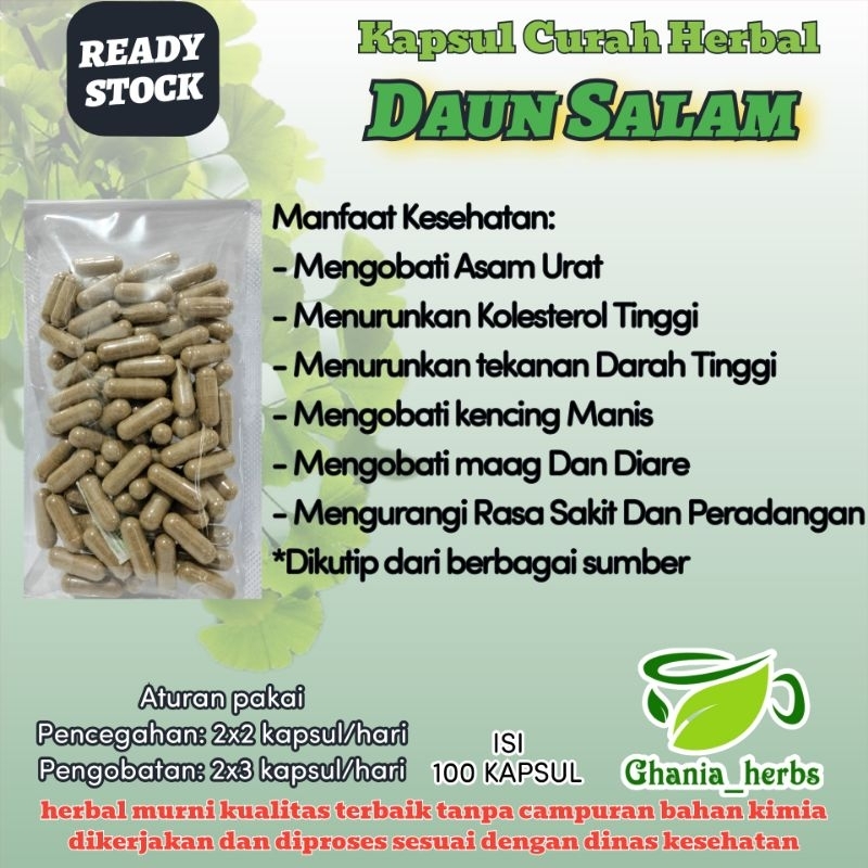 Kapsul Herbal DAUN SALAM isi 100 kapsul