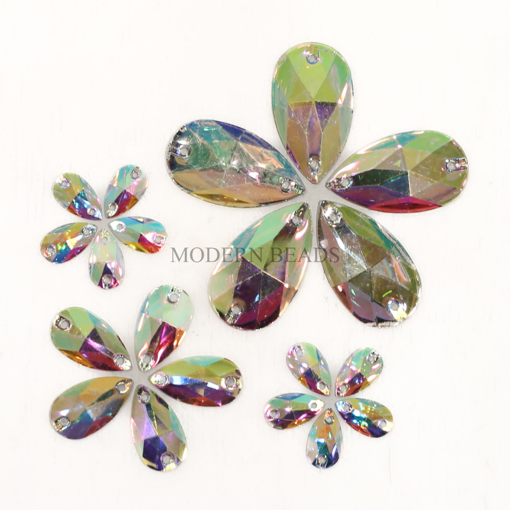 [LUSIN] Payet / Diamond Kristal Resin AB / Pelangi Grade A Tetes 7x12mm 10x18mm 17x28mm