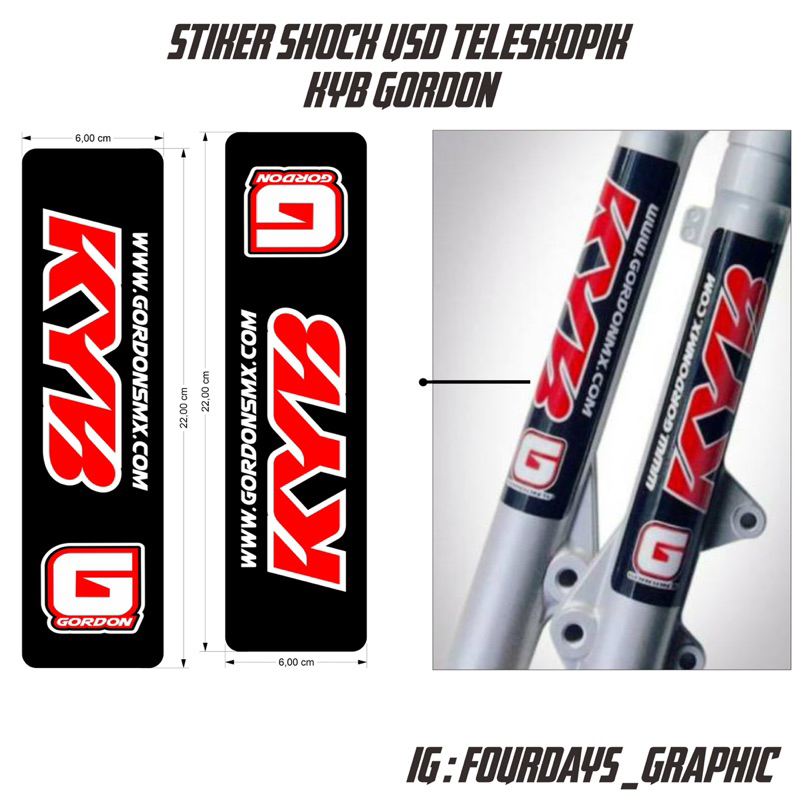 Sticker KYB gordon kayaba USD teleskopik