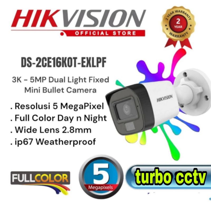 KAMERA CCTV OUTDOOR HIKVISION TURBO HD 2CE16HOT ITPF 5MP