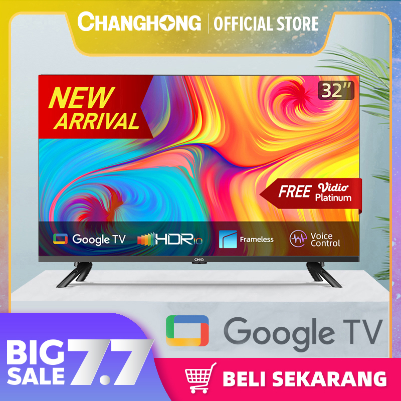 Google TV CHiQ 32 inch Smart TV 32 Inch HDR10+DBX Dolby Audio Google Assistant  Youtube Netflix Digital TV L32G7P Pro