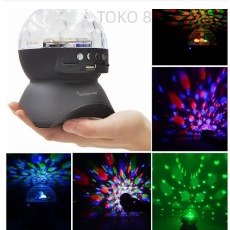 SPEAKER MINI BLUETOOTH WIRELESS USB TF CARD DISCO LAMPU DISCO 740