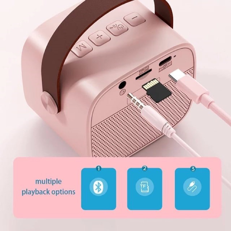 Mini Speaker Bluetooth Karaoke set lengkap - speaker bluetooth mic Wireless