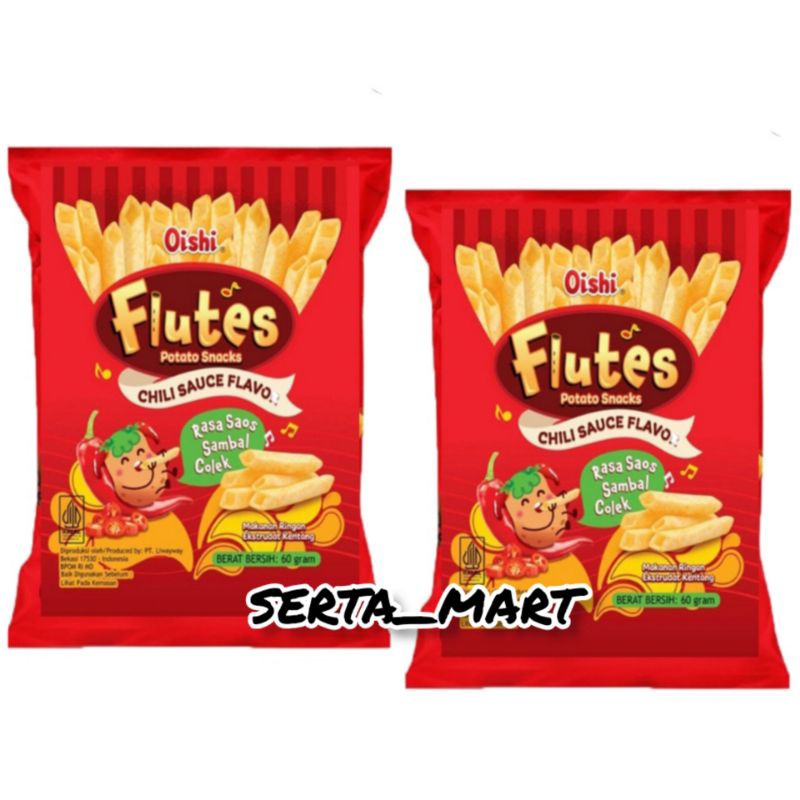 

Oishi Potato Flutes 60gr - Snack Kentang Sambal Colek - Flutes Potato