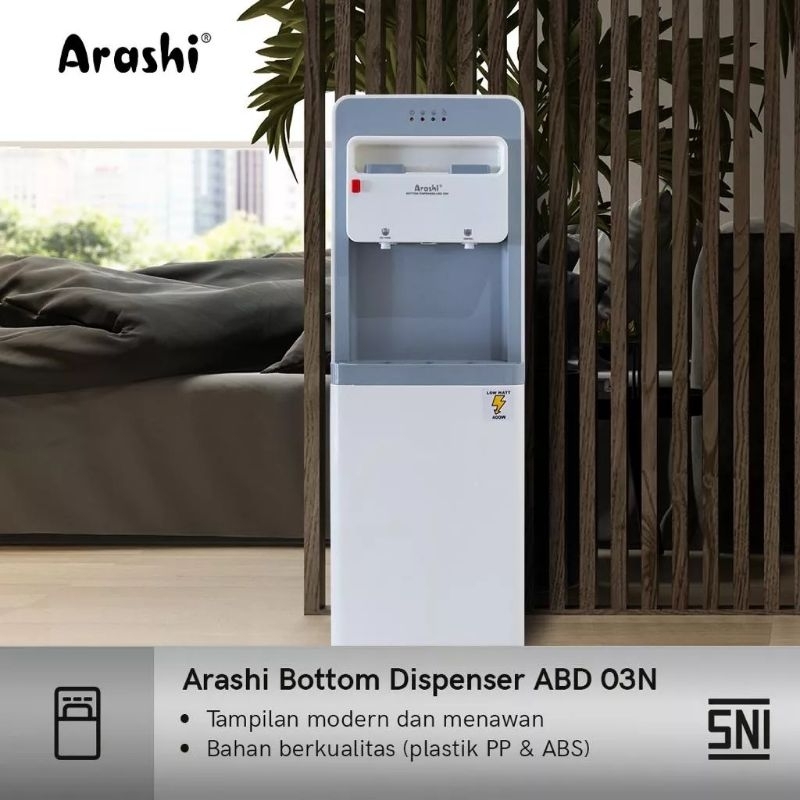 Dispenser Arashi Galon Bawah ABD 03N ( Panas &amp; Normal ) Khusus Cargo