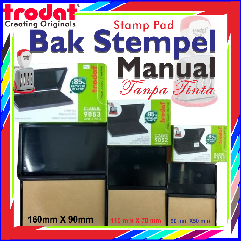 

BAK TINTA BANTALAN STEMPEL STAMP PAD TRODAT 9051| 9052 | 9053