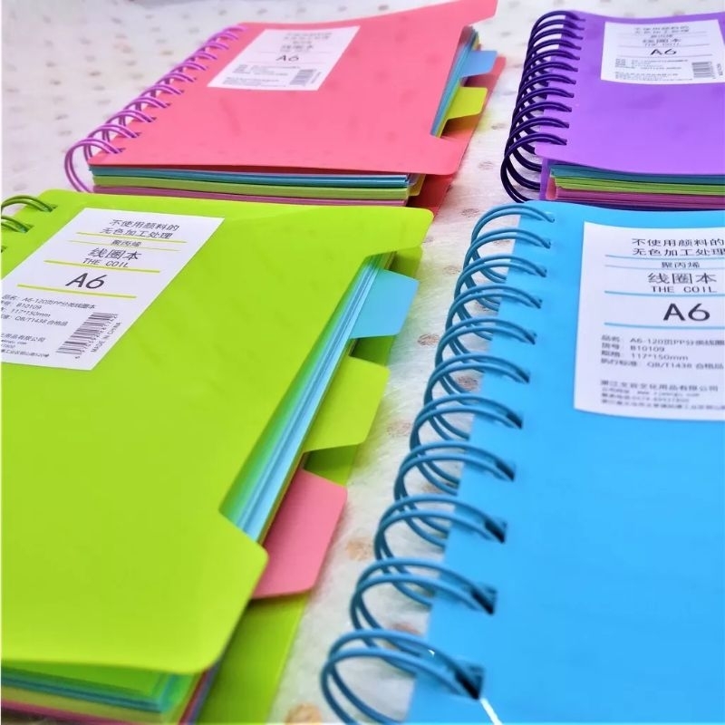 

Buku Notebook Spiral A6 Kertas Warna Warni The Coil Bergaris