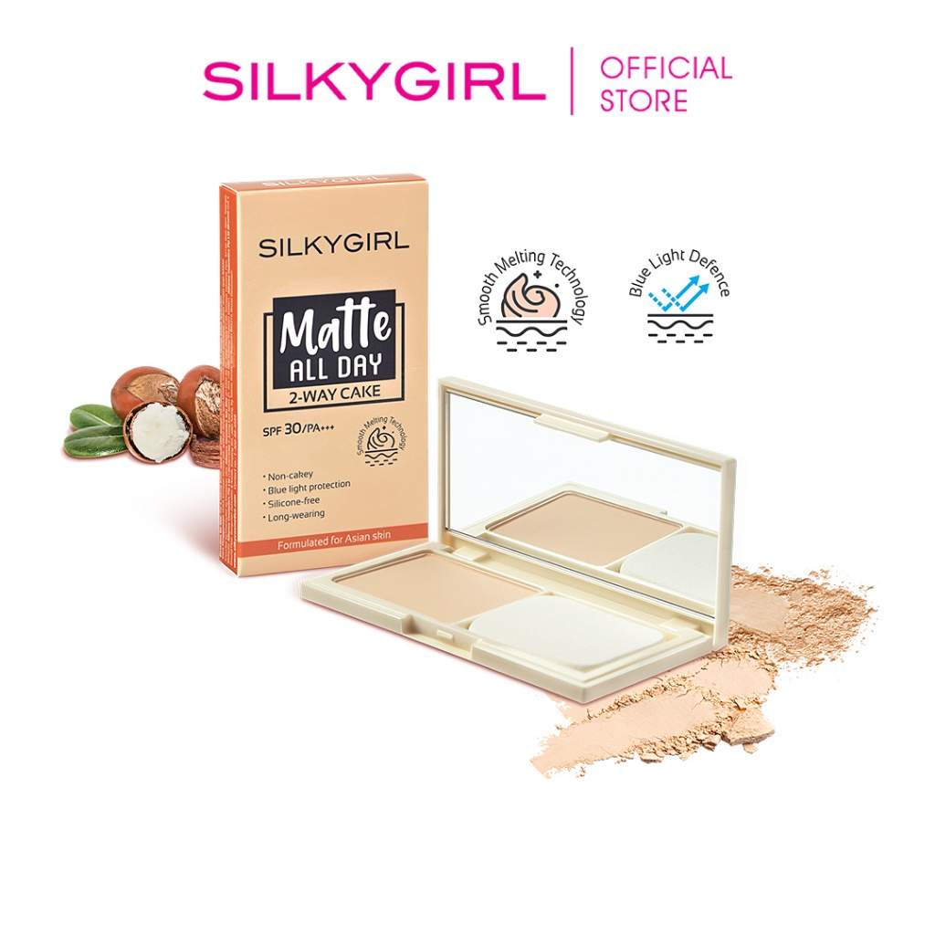 ❤️ MEMEY ❤️ SILKYGIRL Matte All Day 2-Way Cake Spf30 Pa+++