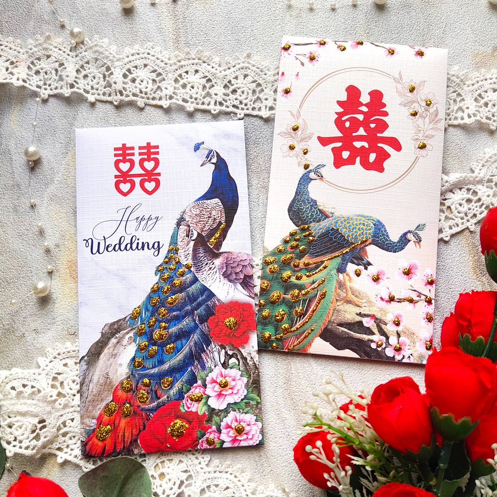 

ANGPAO bisa Custom tulis nama AMPLOP HONGPAO wedding Shuangxi MERAH COUPLE HIJAB ENVELOPE pernikahan