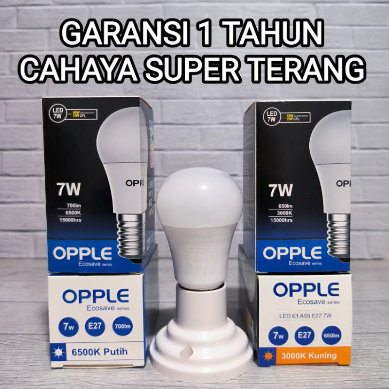 OPPLE ECOSAVE LAMPU LED BULB 5W 7W 9W 12W 14W SNI GARANSI 1 TAHUN E27 BAGUS KUALITAS TERJAMIN