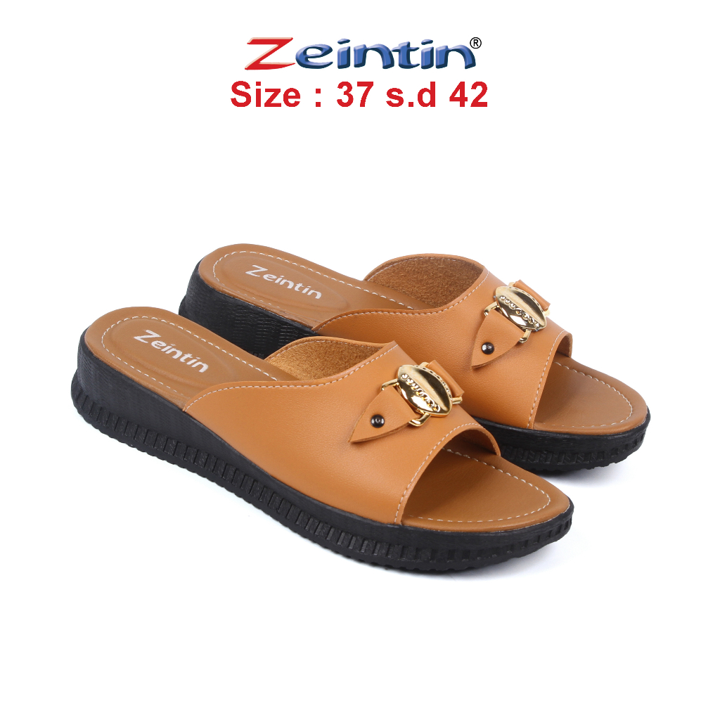 Zeintin - Sandal Wanita Kulit Sintetis  Kasual Sendal Slip On Wanita Original ZEINTIN HP