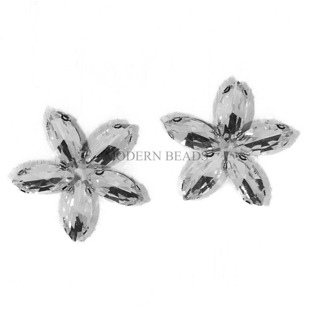 [50 pcs] Diamond Cangkang / Permata Cangkang Mata 7x15mm Putih Kristal / Bening Grade A Kaca 50 pcs