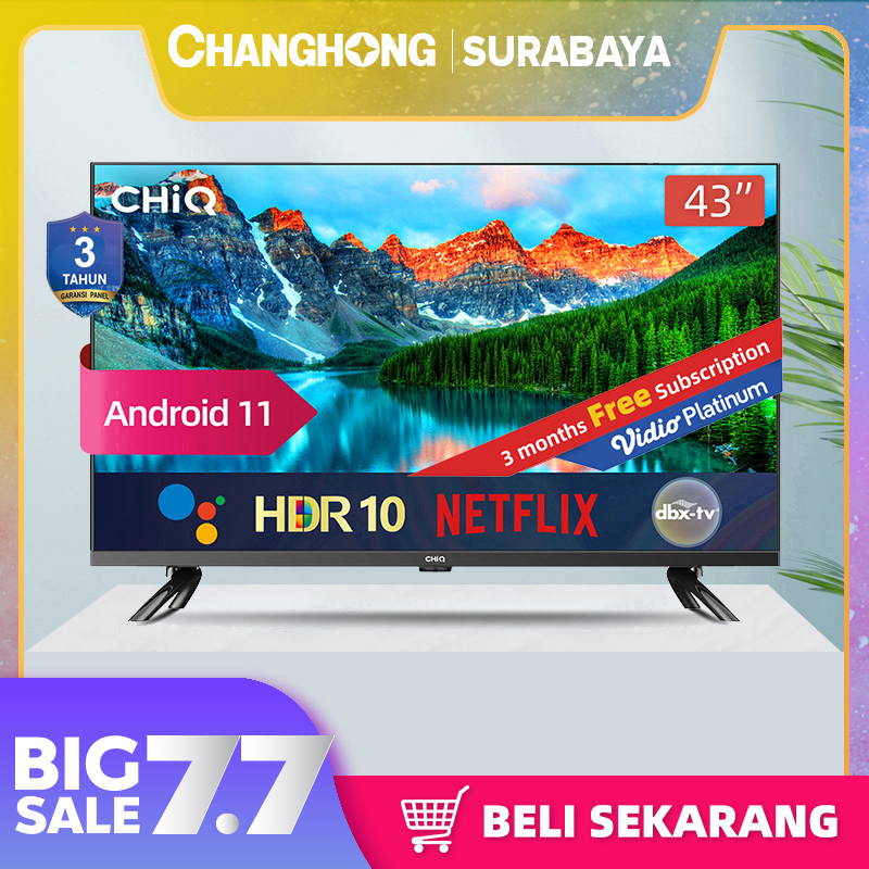 NEW GOOGLE TV CHiQ 32 inch SMART TV 32 Inch HDR10+DBX Dolby Audio Google Assistant Youtube Netflix Digital TV L32G7P Pro