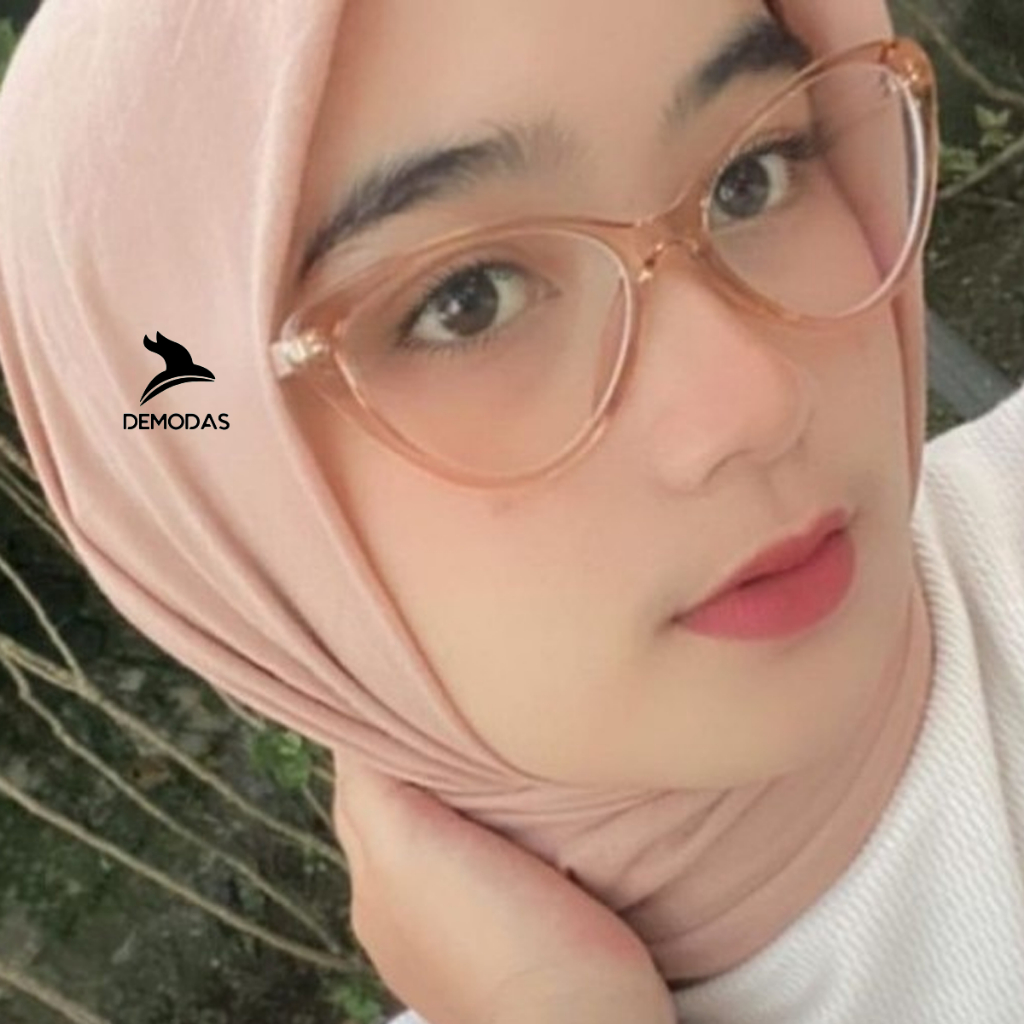 Kacamata Cat Eye Wanita Lensa Photocromic Bluecromic Gratis Minus Blueray Anti Radiasi DG1052 Frame Kacamata Fashion Lensa Photochromic Bluechromic Cewek Cewe Cateye Demodas Glasses