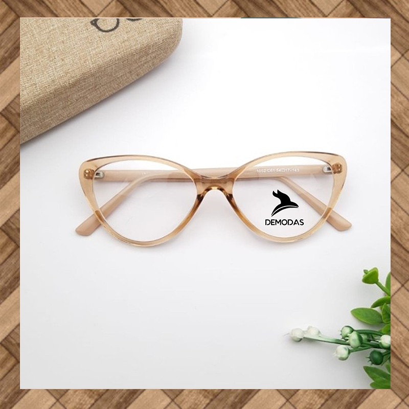 Kacamata Cat Eye Wanita Lensa Photocromic Bluecromic Gratis Minus Blueray Anti Radiasi DG1052 Frame Kacamata Fashion Lensa Photochromic Bluechromic Cewek Cewe Cateye Demodas Glasses