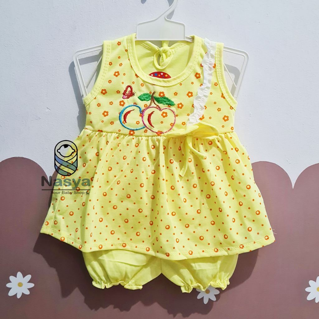 [N-063] setelan baju bayi perempuan motif kucing lucu MURAH - Naomi (3-6 bulan)