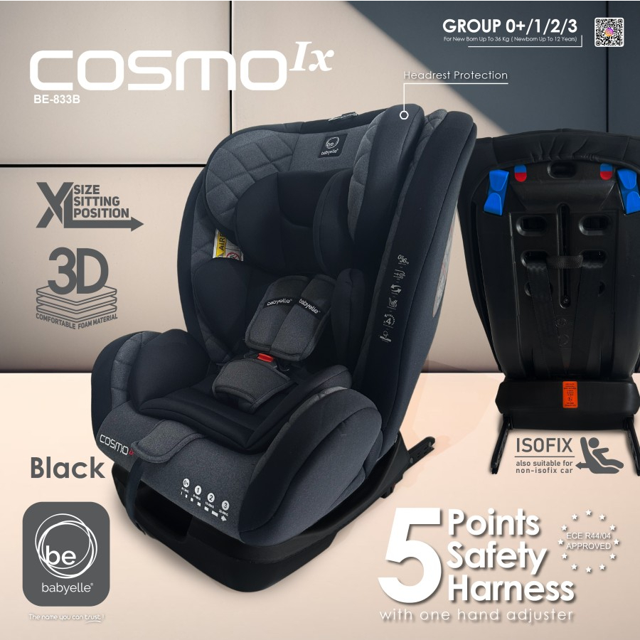 Carseat Babyelle Cosmo BE830B / Carseat Babyelle Cosmo Ix / Kursi Mobil Anak