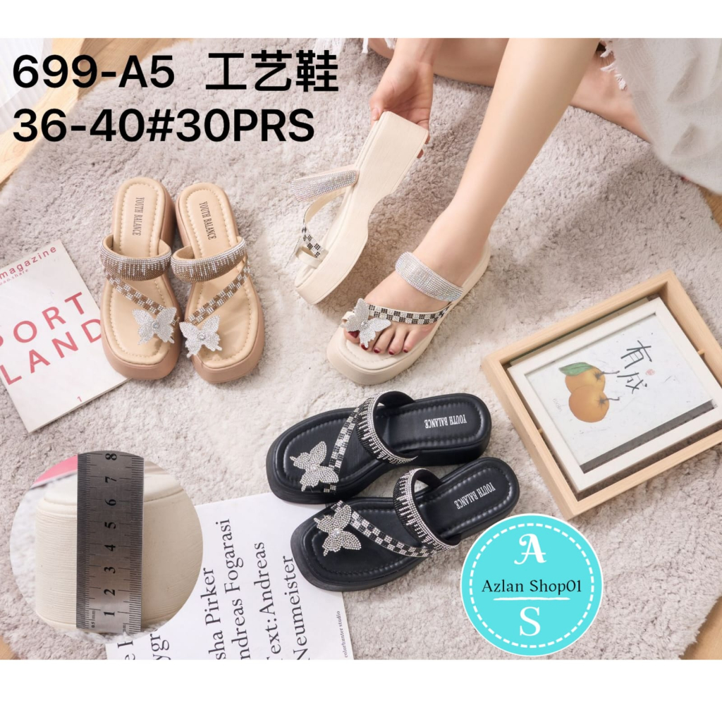 Sandal jepit kupu-kupu terlaris 699-A5 sandal wanita terbaru