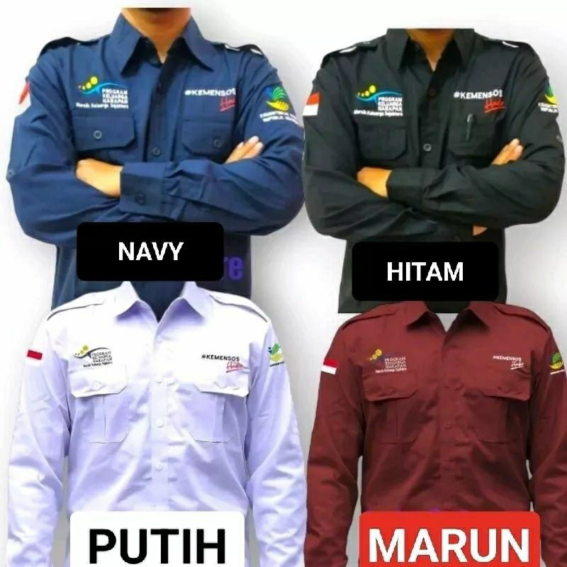 Seragam Kemensos Hadir Kemeja Kemensos Hadir Baju Kerja Kemensos Hadir