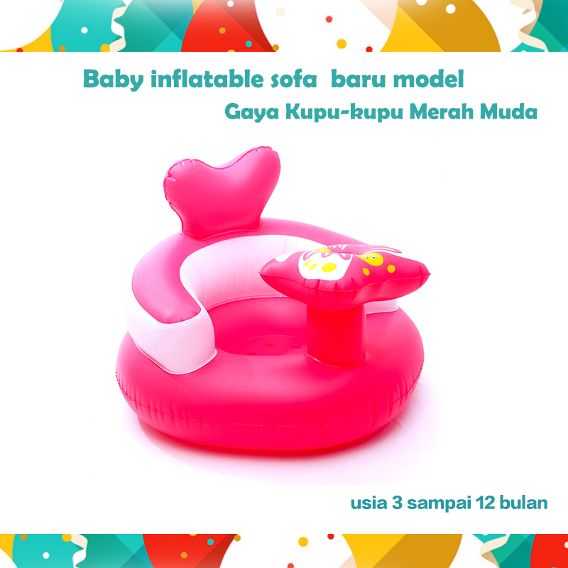 [ Huayi mall ] kursi bayi / sofa bayi untuk belajar duduk dan makan bentuk kupu2 pink