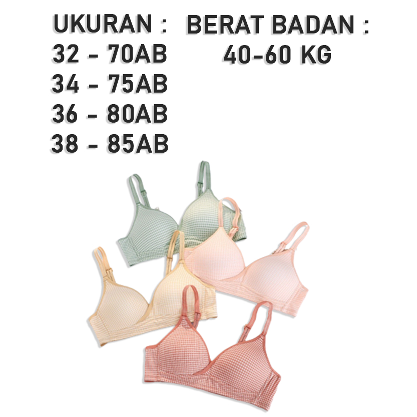 3SP | UWR116 Bra BH Pakaian Dalam Wanita Remaja Bra Fashion Korea Dengan Busa Pengait