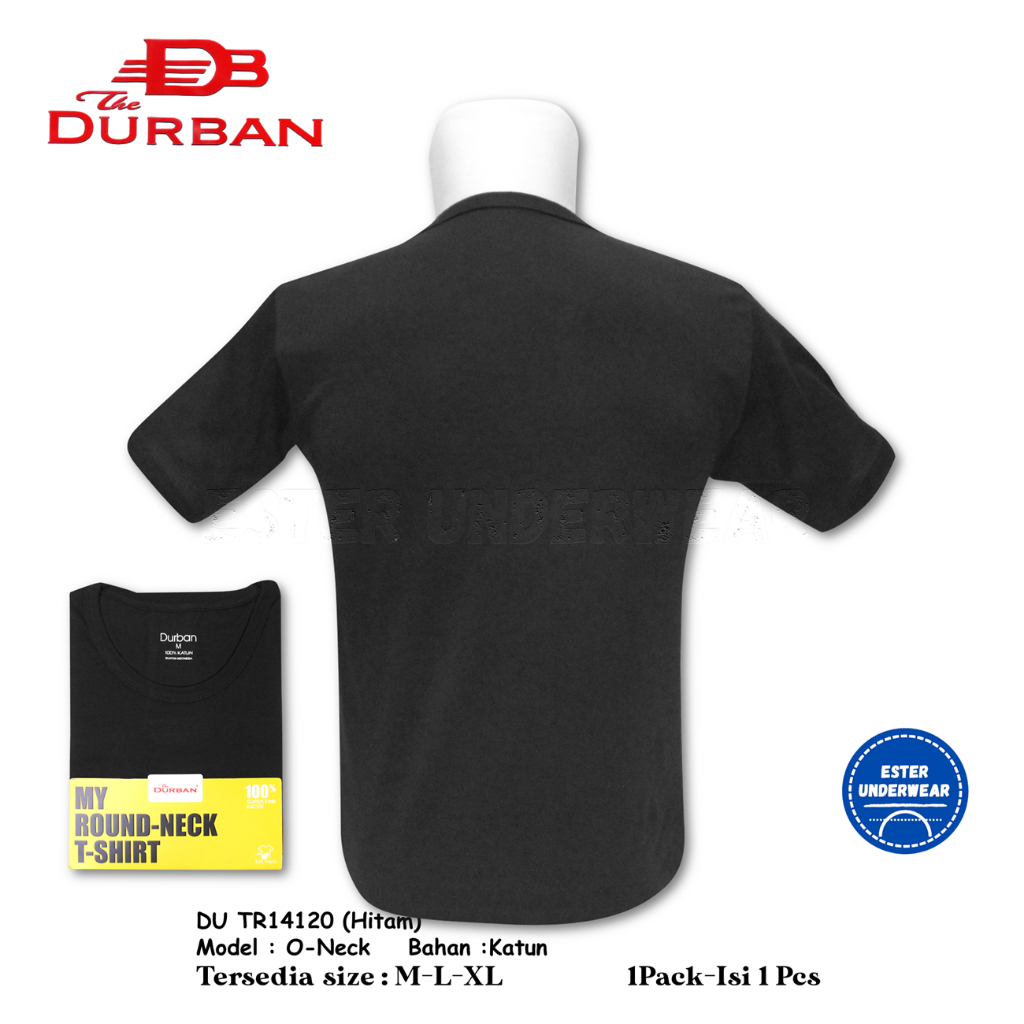 Kaos Dalam Oblong Durban DU TR 14120 Hitam Isi-1 Pcs/Pack