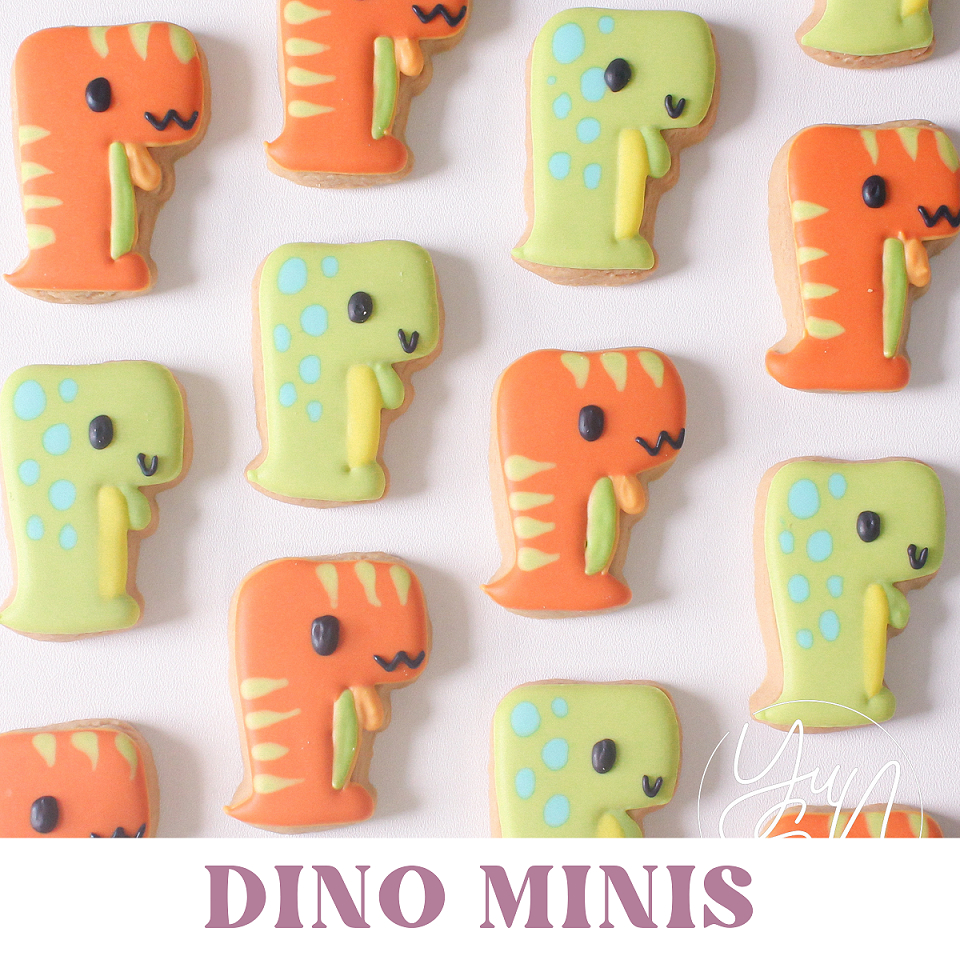 

Dinosaurus Dino MINIS - Sugar Cookies / Decorated Cookies / Kukis Hias