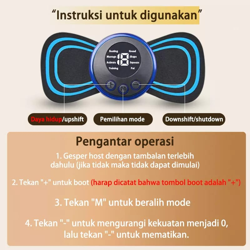 EMS Alat Pijat Tempel Getar Elektrik Serbaguna Pijet Leher Bahu Perut Punggung Multifungsi