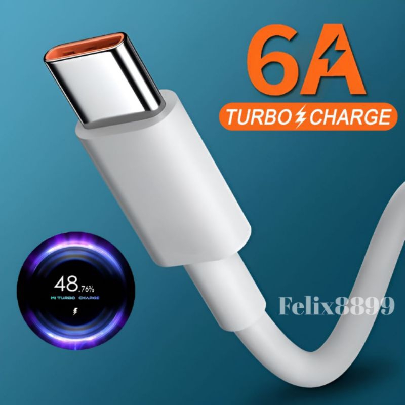 Kabel Data Charger Xiaomi Mi 10T Mi 10T Pro TURBO CHARGE 5A 6A 33W 55W 65W 67W 120W USB Type C