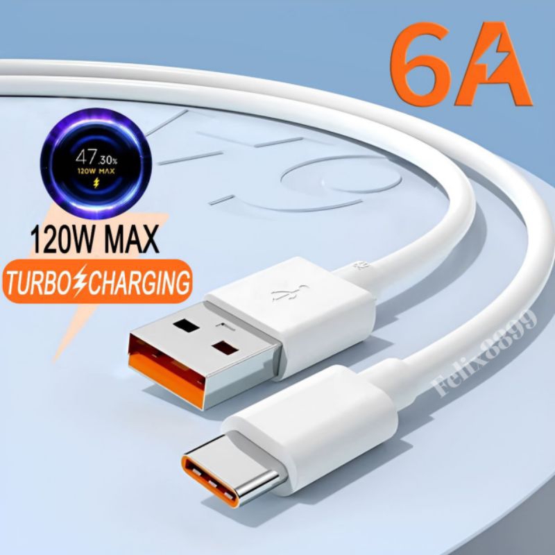 Kabel Data Charger Xiaomi POCO F3 F3 5G 5A 6A 33W 55W 65W 67W 120W TURBO CHARGE USB Type C