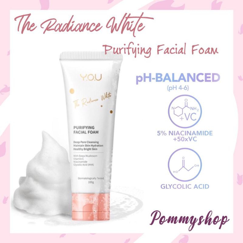 Kosmetik You The Radiance White Purifying Facial Foam / Pembersih Wajah