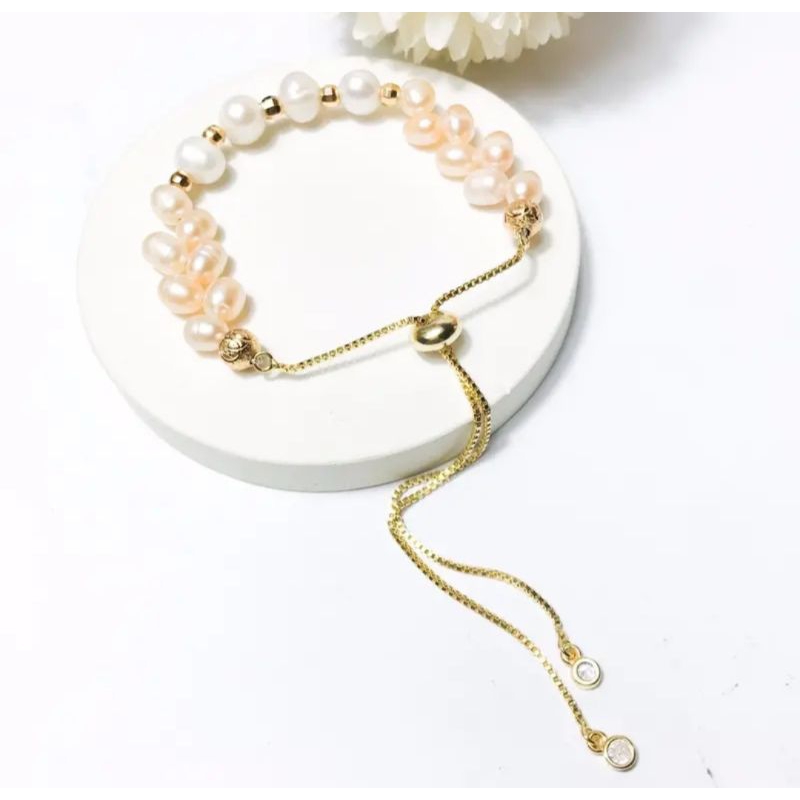 gelang serut mutiara tawar asli lombok || gelang mutiara