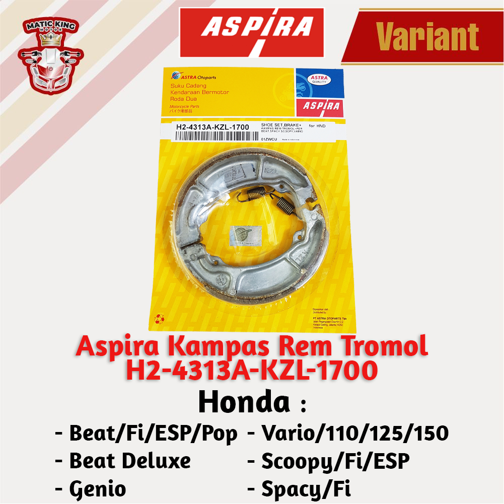 Kampas rem dispad discpad depan belakang Beat Vario scoopy spacy 2008 Fi ESP Techno 110 125 Aspira Astra Otoparts H2-06455-KVB-1310