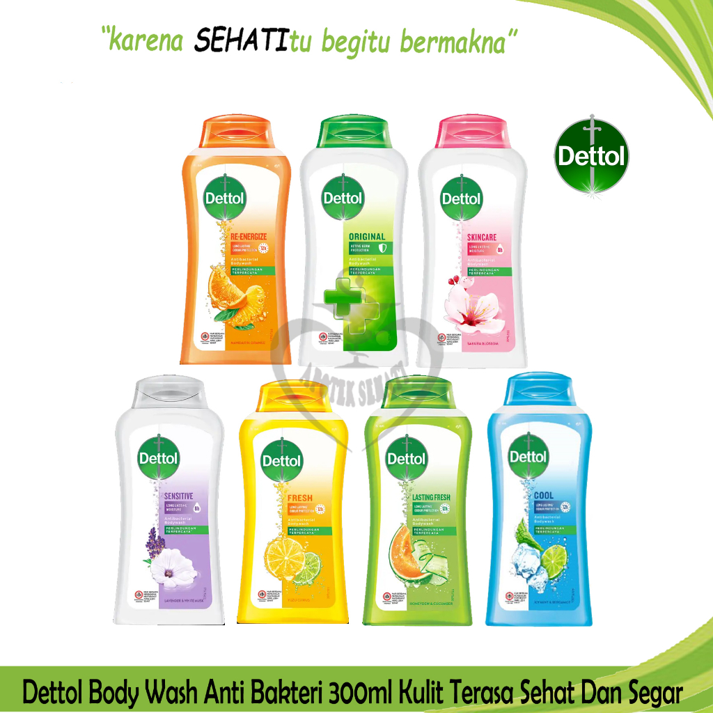 Dettol Body Wash 300 ml Botol Sabun Mandi Cair Membersihkan Badan Antibacterial