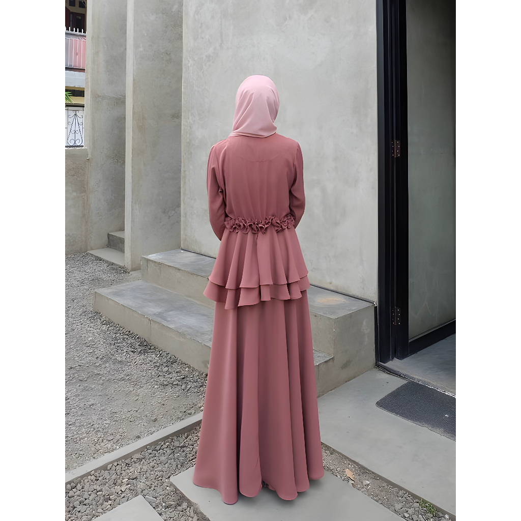 Tamara Dress Gamis Premium Polos Size M L XL Shakila Armani - Dress Gamis Wanita Syari Terbaru - Dress Gamis Polos Mewah - Dress Premium - Gamis Kondangan - Gamis Seragam - Gamis Pengajian Bisa COD By Zenic