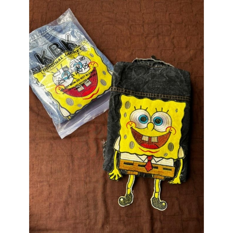 JAKET ANAK LAKI-LAKI//JAKET JEANS VARIASI GAMBAR SPONGEBOB 2-7TAHUN