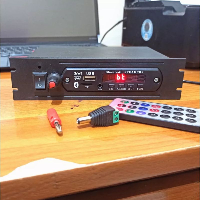 power amplifier bluetooth rakitan 12v DC stereo 2×30 Watt/single din