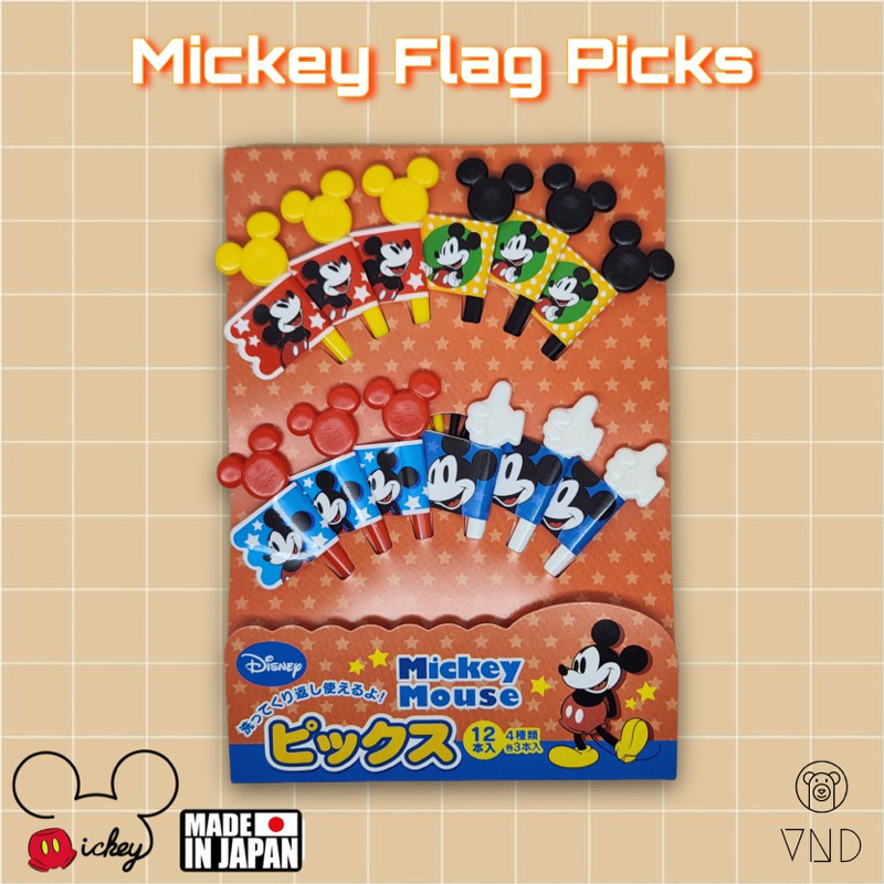 Mickey Flag Picks ORI Japan/ Hiasan Bekal/ Bento Picks/ Bekal Anak