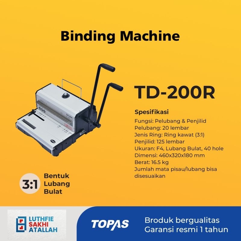 Mesin jilid spiral Topas TD 200R