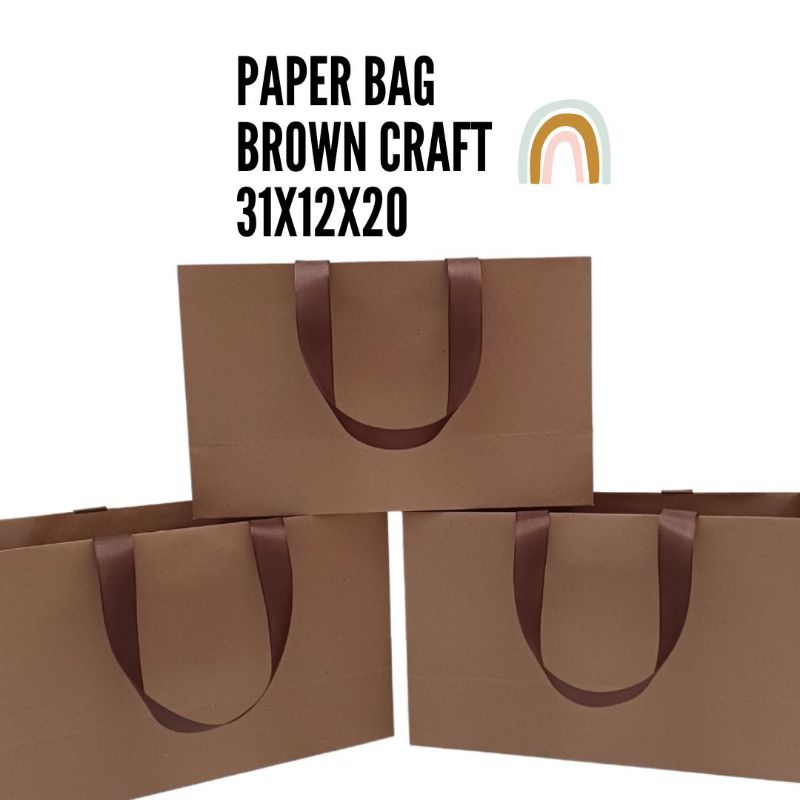 

Gift Paper Bag / Paper Bag Besar Brown Craft/ Gift Paper Bag / Paper Bag Custom - 32X12X20