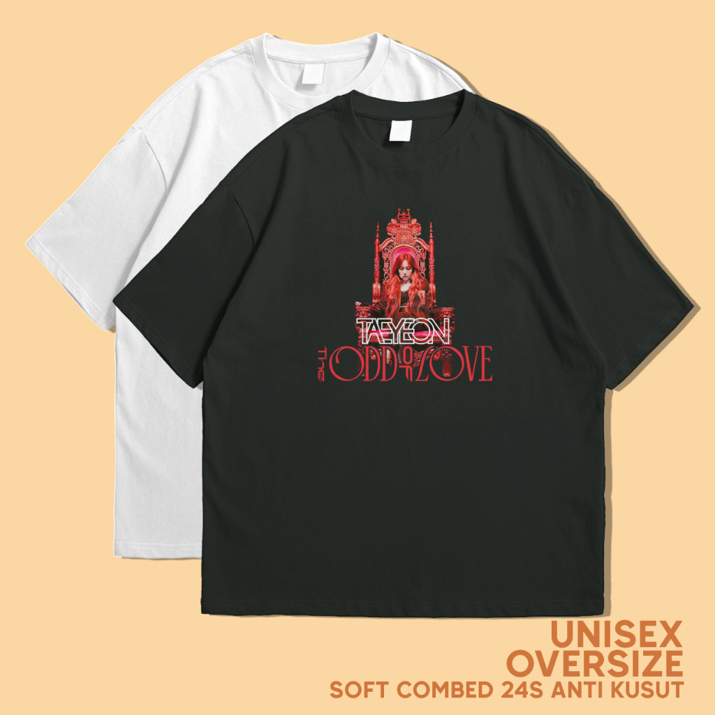 KAOS OVERSIZE KIM TAEYEON SNSD THE ODD OF LOVE CONCERT RED COMBED 24s PREMIUM UNISEX