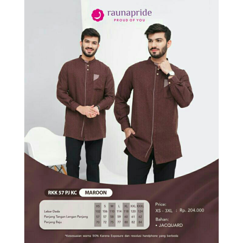 BAJU KOKO RKK 57 PJ KC MAROON BY RAUNA / COUPLE  57 MAROON